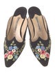 Manolo Blahnik Canvas Floral Print Mules