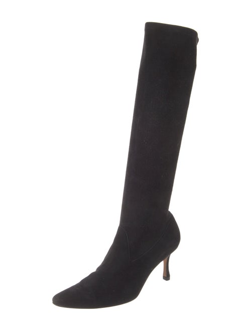 Manolo Blahnik Suede Sock Boots