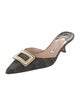 Manolo Blahnik Houndstooth Print Mules