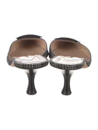 Manolo Blahnik Houndstooth Print Mules