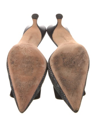 Manolo Blahnik Houndstooth Print Mules