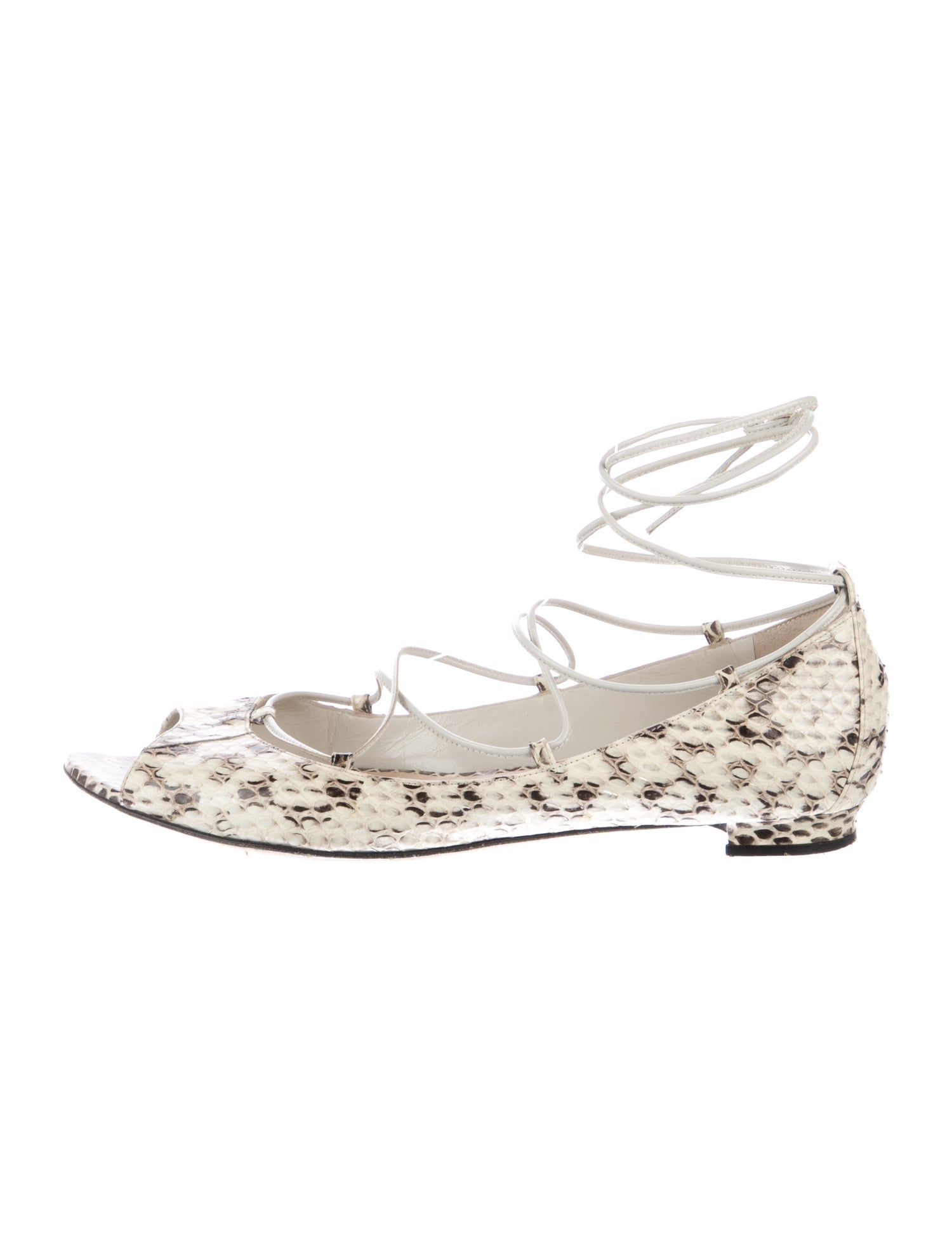 Manolo Blahnik Snakeskin Animal Print Ballet Flats
