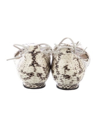 Manolo Blahnik Snakeskin Animal Print Ballet Flats
