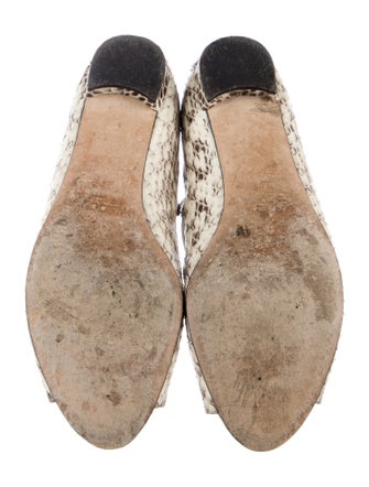 Manolo Blahnik Snakeskin Animal Print Ballet Flats