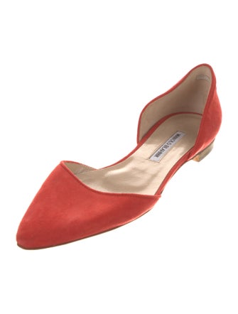 Manolo Blahnik Suede D'Orsay Flats