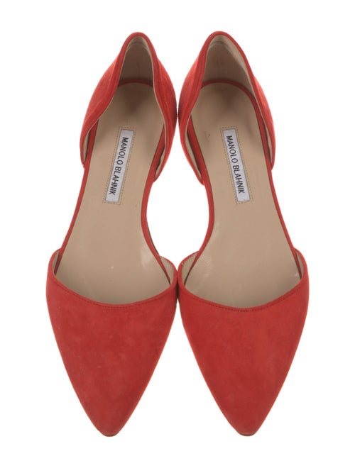Manolo Blahnik Suede D'Orsay Flats