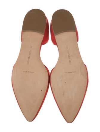 Manolo Blahnik Suede D'Orsay Flats