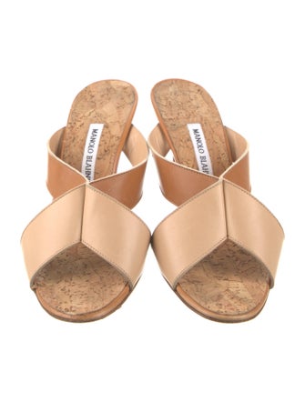 Manolo Blahnik Leather Slides