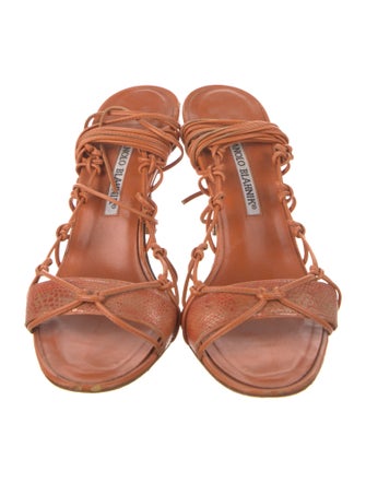 Manolo Blahnik Leather Gladiator Sandals