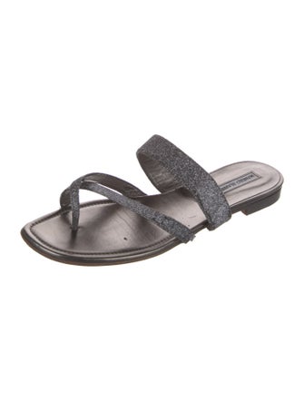 Manolo Blahnik Glitter Glitter Accents Slides