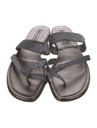 Manolo Blahnik Glitter Glitter Accents Slides