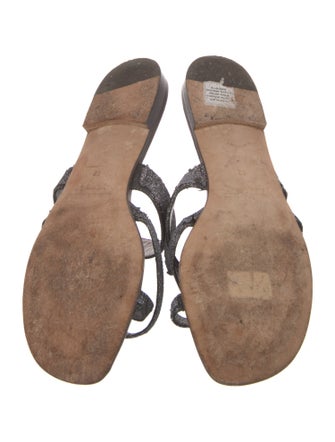 Manolo Blahnik Glitter Glitter Accents Slides