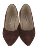 Manolo Blahnik Suede Scalloped Accent Pumps