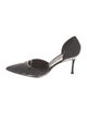 Manolo Blahnik Suede Cutout Accent D'Orsay Pumps