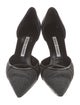 Manolo Blahnik Suede Cutout Accent D'Orsay Pumps