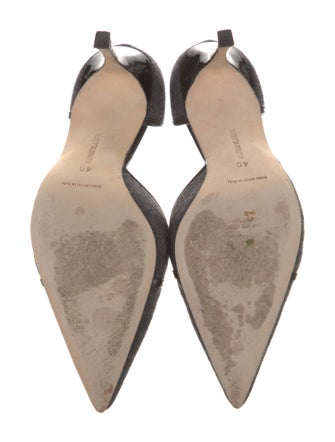 Manolo Blahnik Suede Cutout Accent D'Orsay Pumps