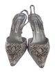 Manolo Blahnik Printed Crystal Embellishments Slingback Pumps