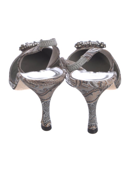 Manolo Blahnik Printed Crystal Embellishments Slingback Pumps