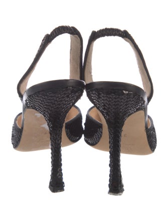 Manolo Blahnik Sequin Embellishments Slingback Pumps