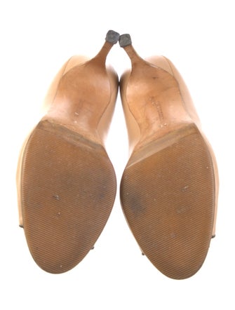 Manolo Blahnik Leather Grosgrain Trim Pumps