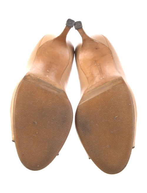 Manolo Blahnik Leather Grosgrain Trim Pumps