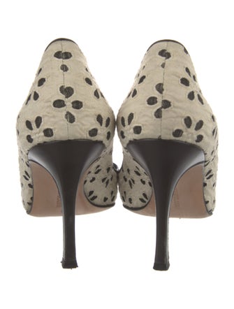 Manolo Blahnik Printed Eyelet Trim Pumps