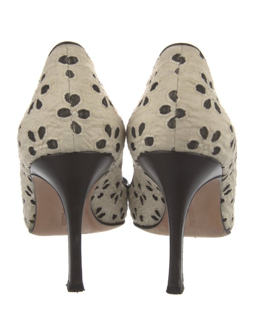 Manolo Blahnik Printed Eyelet Trim Pumps