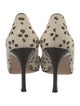 Manolo Blahnik Printed Eyelet Trim Pumps