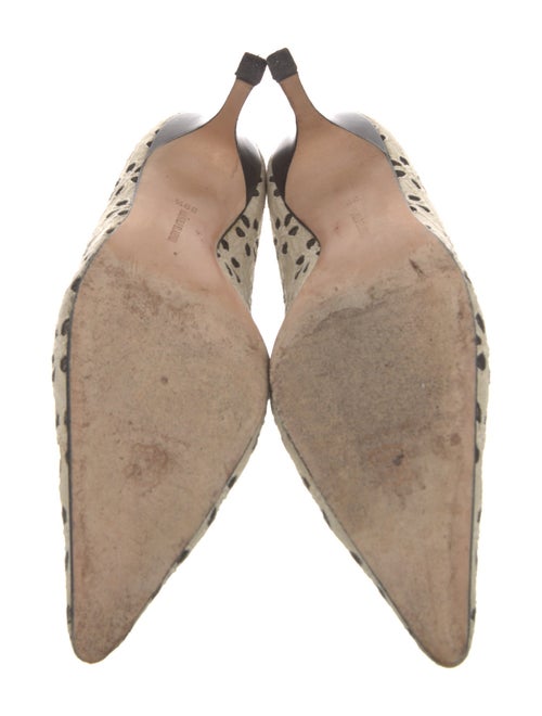 Manolo Blahnik Printed Eyelet Trim Pumps