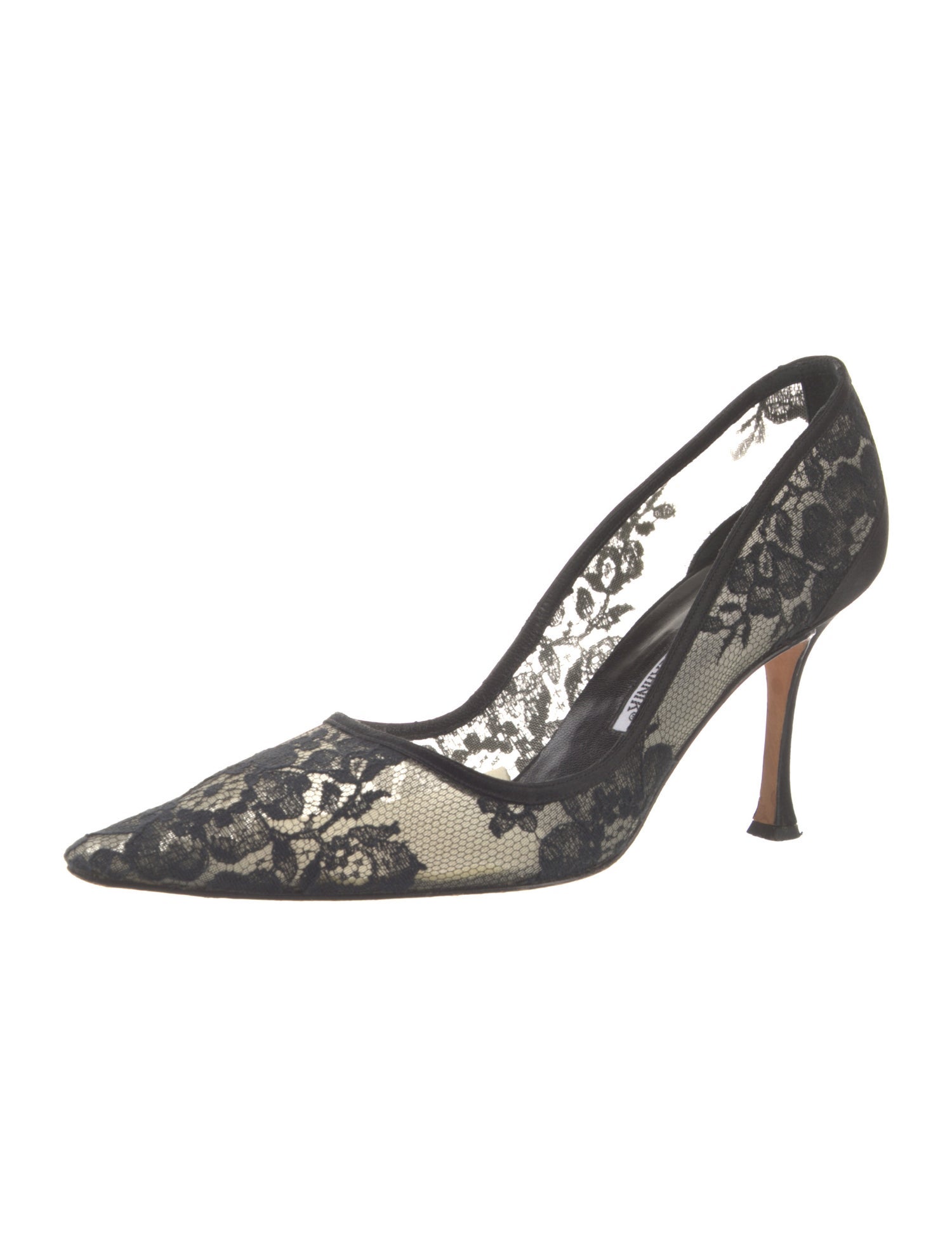 Manolo Blahnik Mesh Lace Pattern Pumps