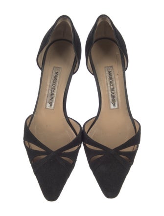 Manolo Blahnik Suede D'Orsay Pumps