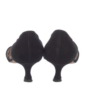 Manolo Blahnik Suede D'Orsay Pumps