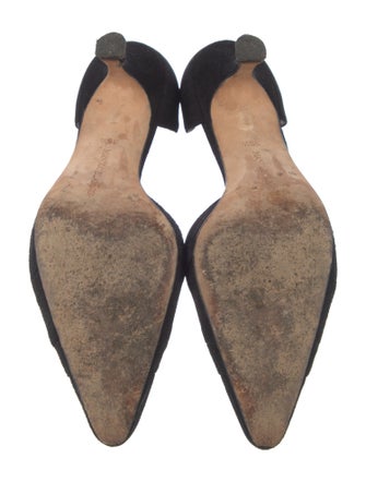 Manolo Blahnik Suede D'Orsay Pumps