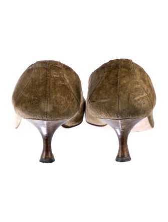 Manolo Blahnik Suede Tassel Accents Pumps