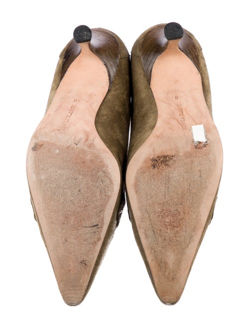 Manolo Blahnik Suede Tassel Accents Pumps