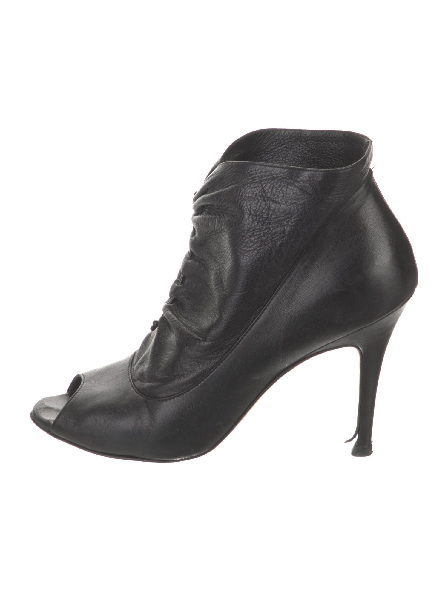 Manolo Blahnik Leather Lace-Up Boots