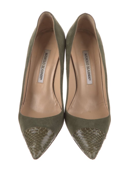 Manolo Blahnik Suede Printed Pumps