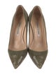 Manolo Blahnik Suede Printed Pumps