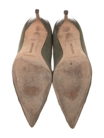 Manolo Blahnik Suede Printed Pumps