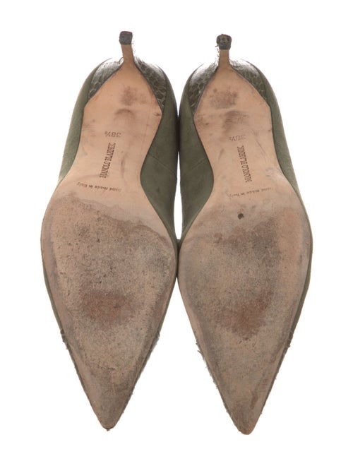Manolo Blahnik Suede Printed Pumps