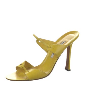 Manolo Blahnik Leather Slides