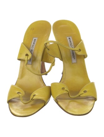 Manolo Blahnik Leather Slides