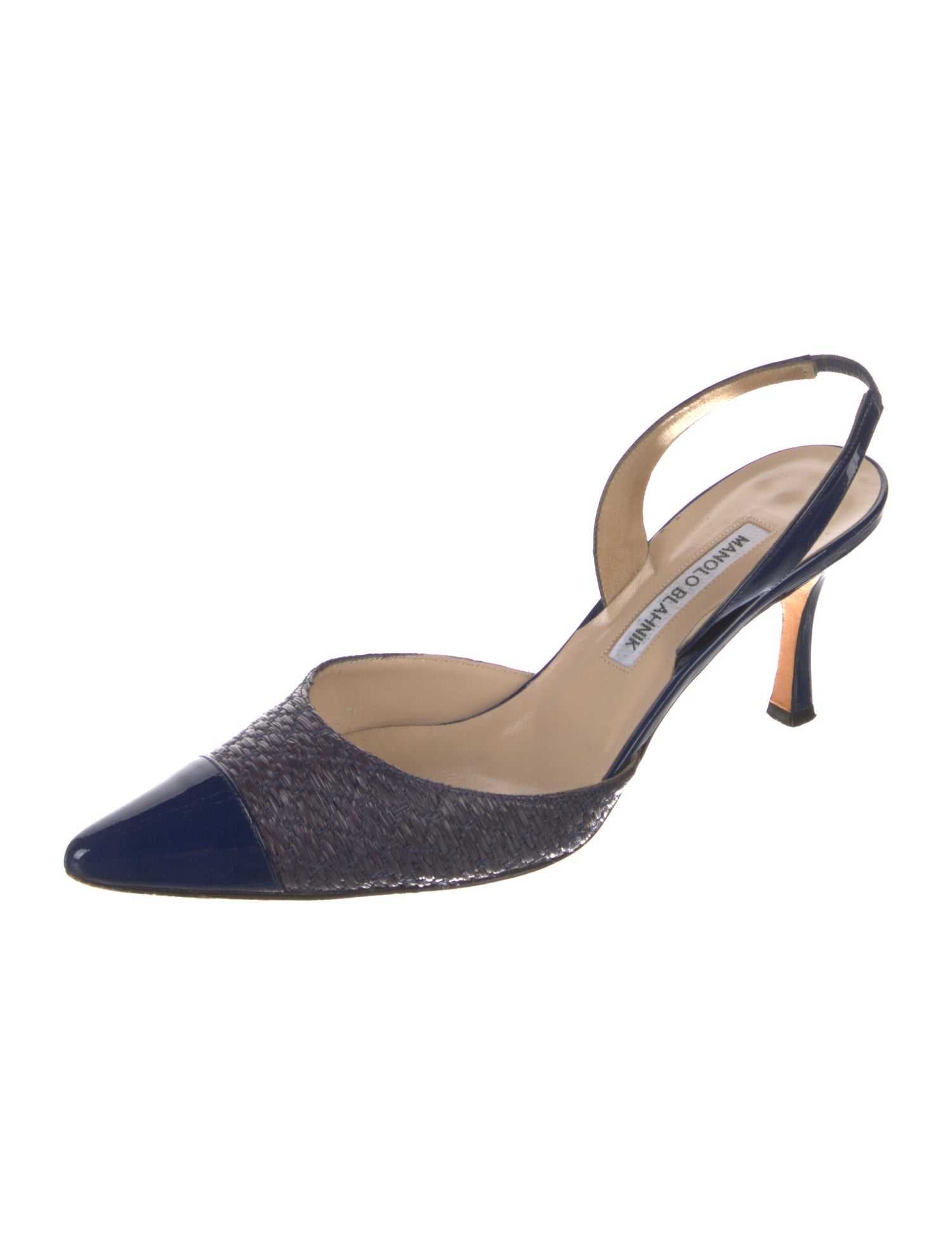 Manolo Blahnik Leather Slingback Pumps