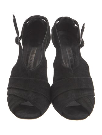 Manolo Blahnik Suede D'Orsay Pumps