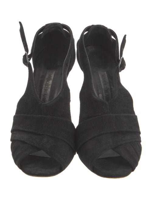 Manolo Blahnik Suede D'Orsay Pumps