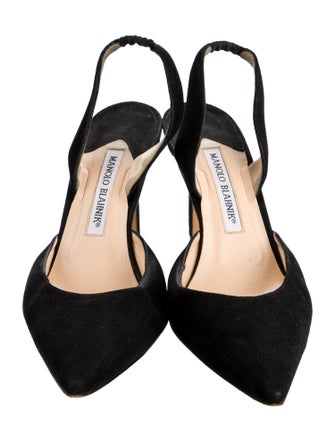 Manolo Blahnik Suede Slingback Pumps