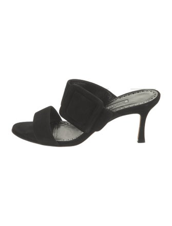 Manolo Blahnik Suede Slides