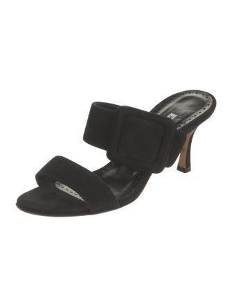 Manolo Blahnik Suede Slides