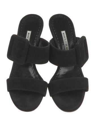 Manolo Blahnik Suede Slides