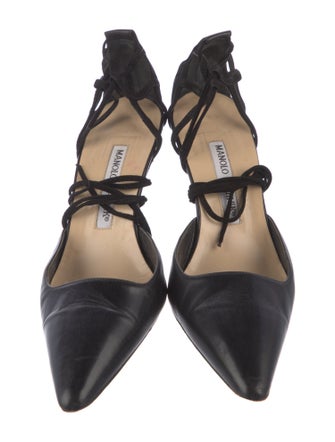 Manolo Blahnik Leather D'Orsay Pumps